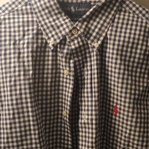 Navy and White Polo Button Up